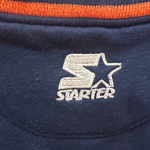 STARTER Navy and Orange Crewneck Sweater - Picture 5 of 6